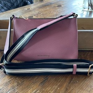Marc Jacobs Pink Crossbody Bag with Black and White Strap